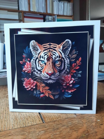 3d Faux Paper Art - Tiger by Ann Davies