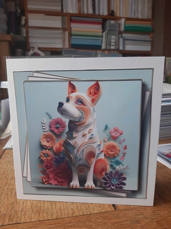3D Faux Paper Art - Dog by Ann Davies