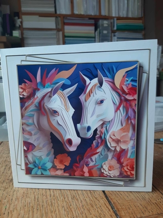 3D Faux Paper Art - Horses by Ann Davies