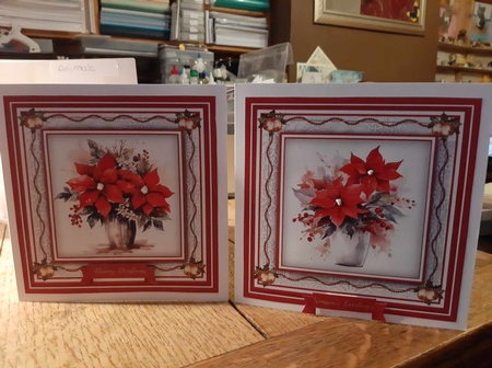 8x8 Mini KIt, Beautiful Red Poinsettias by Ann Davies