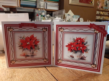 8x8 Mini KIt, Beautiful Red Poinsettias by Ann Davies