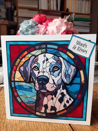 Stained Glass Dog Portrait - dalmation,  by Ann Davies