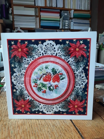 3 Christmas robin card front/toppers 2 by Ann Davies
