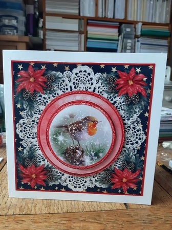 3 Christmas robin card front/toppers 3 by Ann Davies
