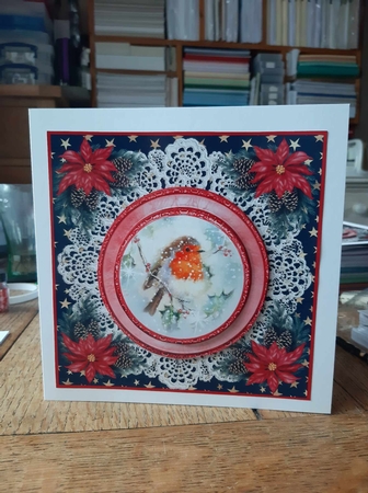 3 Christmas robin card front/toppers 4 by Ann Davies