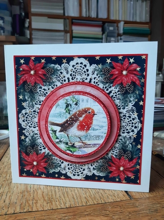 3 Christmas robin card front/toppers 7 by Ann Davies
