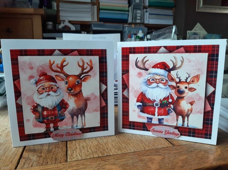 Santas Reindeer 2 Mini Kit    7X7 by Ann Davies