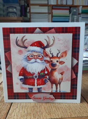 Santas Reindeer 2 Mini Kit    7X7 by Ann Davies