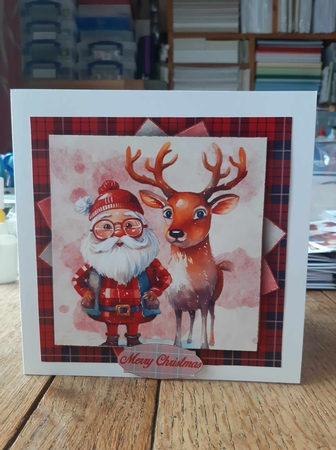 Santas Reindeer 2 Mini Kit    7X7 by Ann Davies