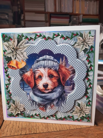 3 Christmas pup card front/toppers 1 by Ann Davies