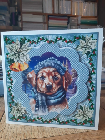 3 Christmas pup card front/toppers 2 by Ann Davies