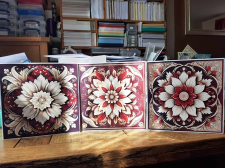 Modern vintage 3 CARD FRONTS by Ann Davies