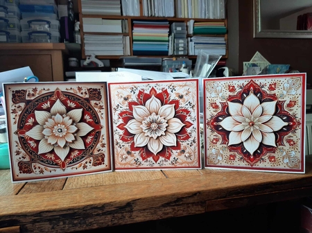 Modern vintage 7 CARD FRONTS by Ann Davies