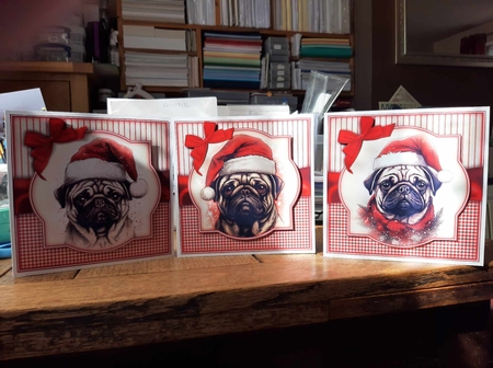 Pugs Christmas Mini Kit    7X7 by Ann Davies