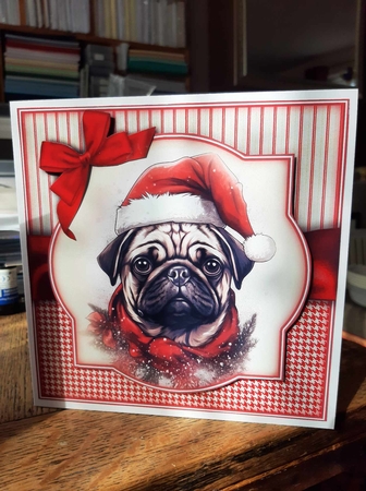 Pugs Christmas Mini Kit    7X7 by Ann Davies