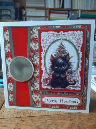 Christmas kitty card front 1 by Ann Davies