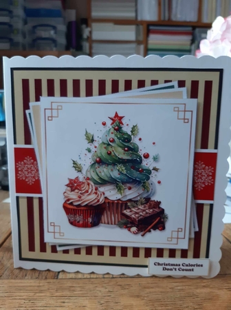 Christmas Calories Dont Count Card & Topper Set by Ann Davies