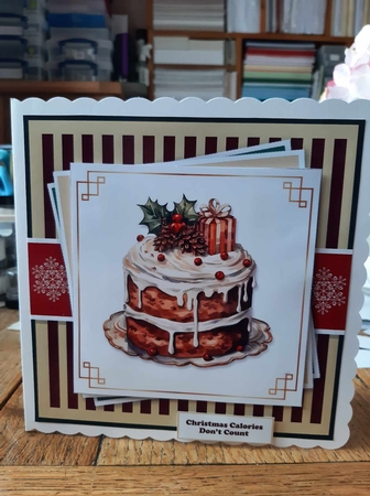 Christmas Calories Dont Count Card & Topper Set by Ann Davies