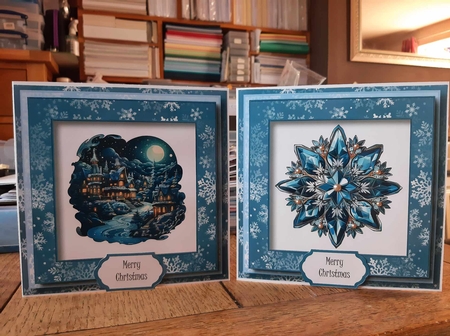 Mixed Blue Christmas 1 Multi Topper Kit by Ann Davies