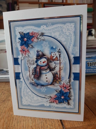 Holly Jolly Snowman 5x7 inch No.1 by Ann Davies