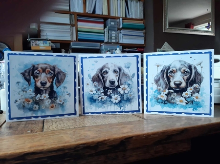 Watercolor Dogs backgrounds by Ann Davies
