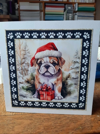 3 Framed Christmas pup card front/toppers 5 by Ann Davies