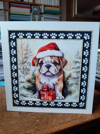 3 Framed Christmas pup card front/toppers 5 by Ann Davies