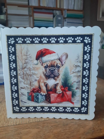 3 Framed Christmas pup card front/toppers 11 by Ann Davies