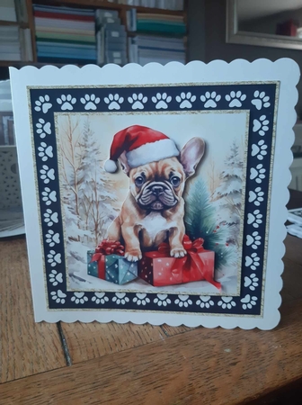 3 Framed Christmas pup card front/toppers 11 by Ann Davies