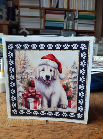 3 Framed Christmas pup card front/toppers 15 by Ann Davies