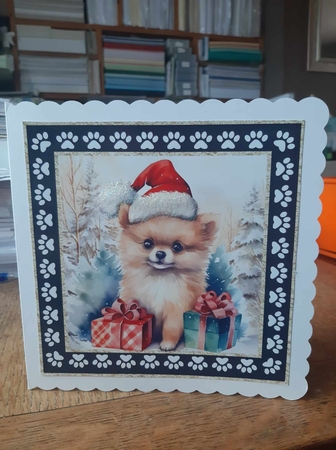 3 Framed Christmas pup card front/toppers 17 by Ann Davies