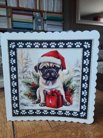 3 Framed Christmas pup card front/toppers 19 by Ann Davies
