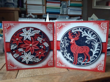 Mixed Black & Red 3D Quilling Christmas Multi Topper Kit by Ann Davies