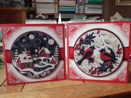 Mixed Black & Red 3D Quilling Christmas Multi Topper Kit by Ann Davies