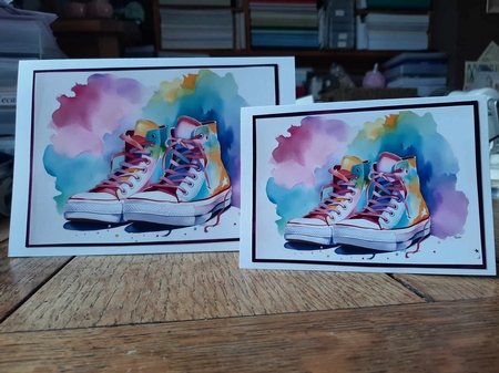 Those Boots A4 Landscape print by Ann Davies