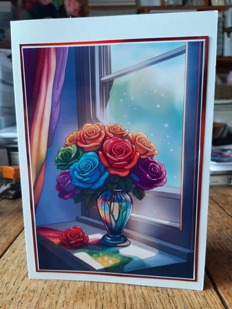 The Rainbow Roses A4 by Ann Davies