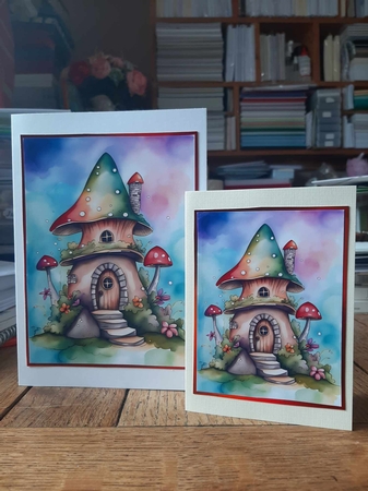 Beautiful Watercolour Fairy House A4 by Ann Davies