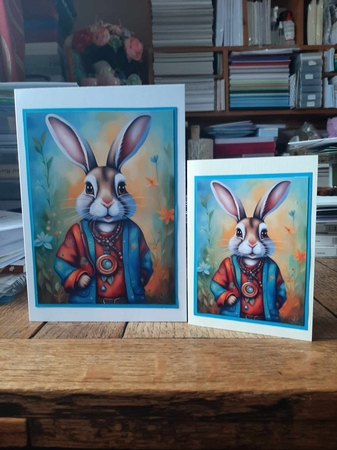 Its a Hippy Thing Rabbit A4 by Ann Davies