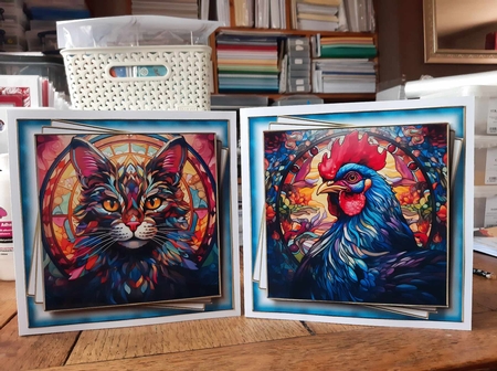Gorgeous Stained Glass Animals 2 Multi Topper Kit by Ann Davies