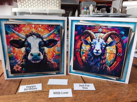 Gorgeous Stained Glass Animals 2 Multi Topper Kit by Ann Davies