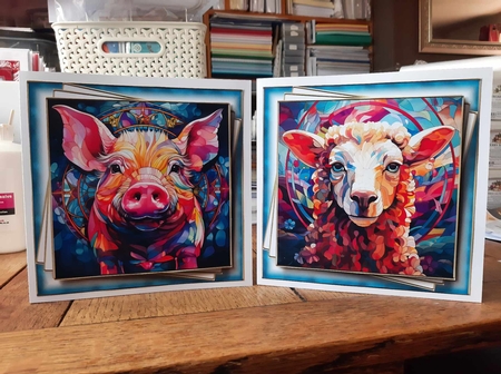 Gorgeous Stained Glass Animals 2 Multi Topper Kit by Ann Davies