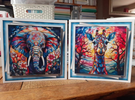Gorgeous Stained Glass Animals 3 Multi Topper Kit by Ann Davies