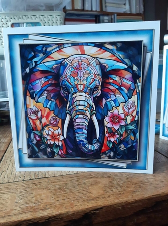 Gorgeous Stained Glass Animals 3 Multi Topper Kit by Ann Davies