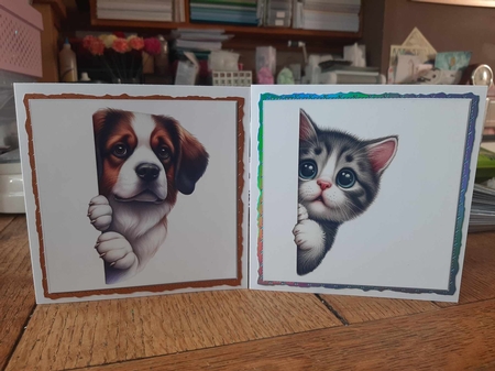 Peeking Around Animal Card Toppers by Ann Davies