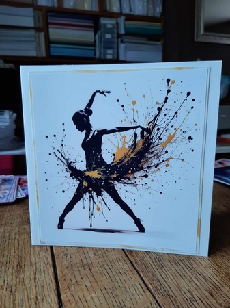 Splatter Art. Free Spirit Dancer 7x7 Card Kit. Matching Box, Gift Bauble,Tag by Ann Davies