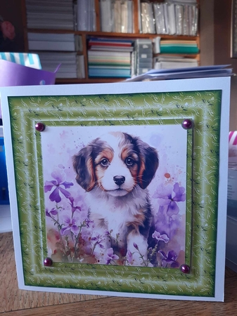 3 Floral pup card fronts/toppers 1 by Ann Davies