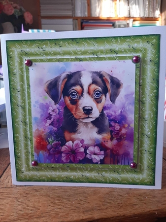 3 Floral pup card fronts/toppers 3 by Ann Davies