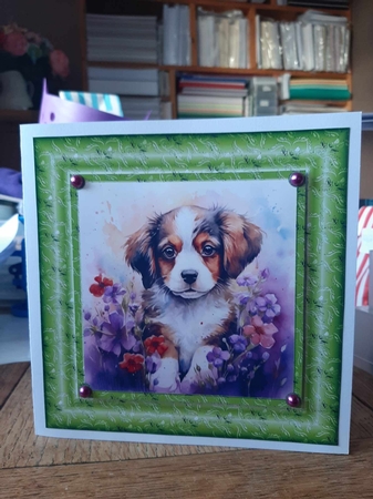 3 Floral pup card fronts/toppers 4 by Ann Davies