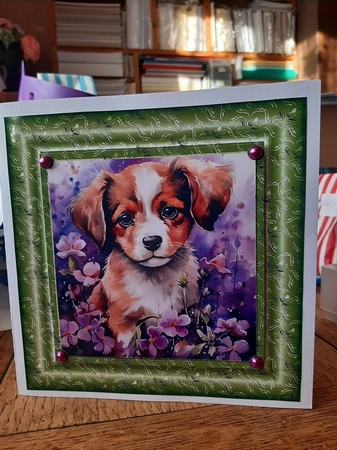 3 Floral pup card fronts/toppers 5 by Ann Davies