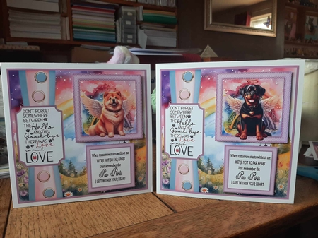 2 Panel Angel dog card front 2 by Ann Davies